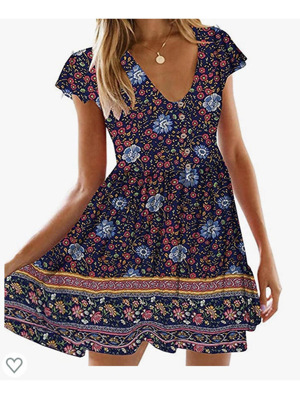 KIRUNDO Women’s Dress Women's S Boho V-Neck High Waist Floral Lightweight NWT